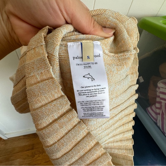 Paloma Wool Jenny Knit Beige Maxi Dress Small Ribbed - Picture 9 of 9